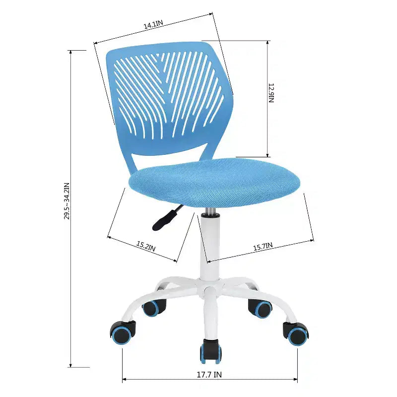 Sedia da ufficio ergonomica con schienale in PP e base in metallo | Altezza regolabile | Blu
