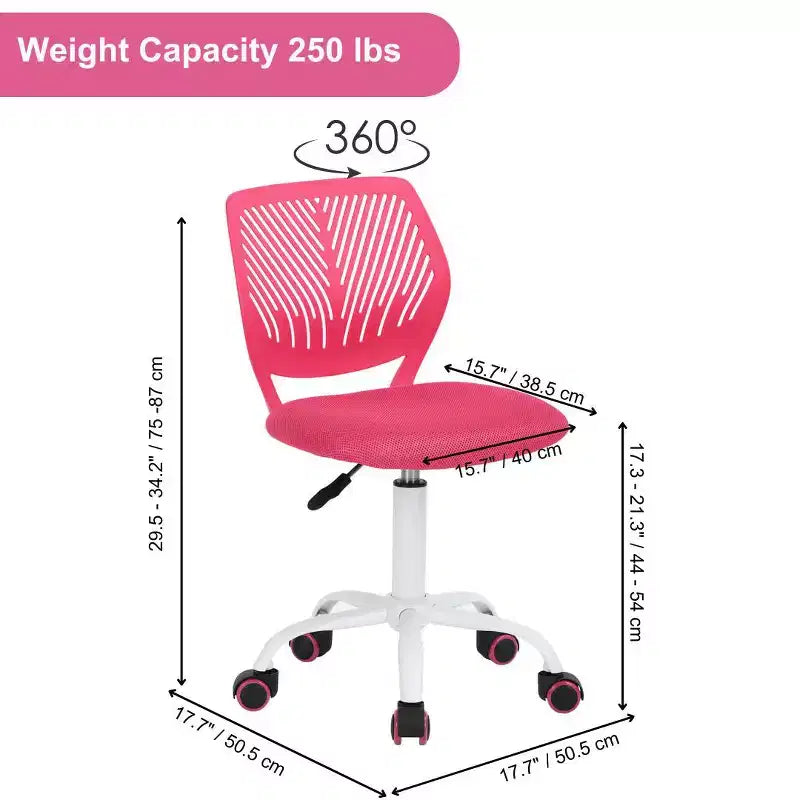 Sedia da ufficio ergonomica con schienale in PP e base in metallo | Altezza regolabile | Blu