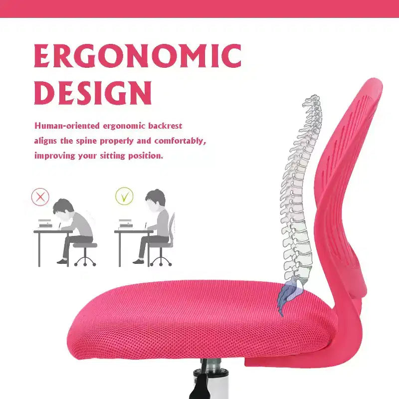 Sedia da ufficio ergonomica con schienale in PP e base in metallo | Altezza regolabile | Blu