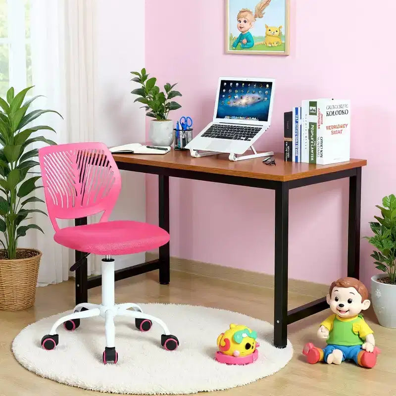 Sedia da ufficio ergonomica con schienale in PP e base in metallo | Altezza regolabile | Blu