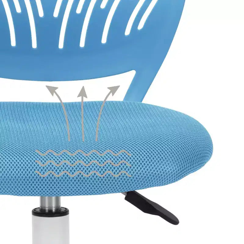 Sedia da ufficio ergonomica con schienale in PP e base in metallo | Altezza regolabile | Blu