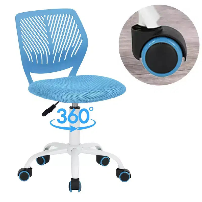 Sedia da ufficio ergonomica con schienale in PP e base in metallo | Altezza regolabile | Blu