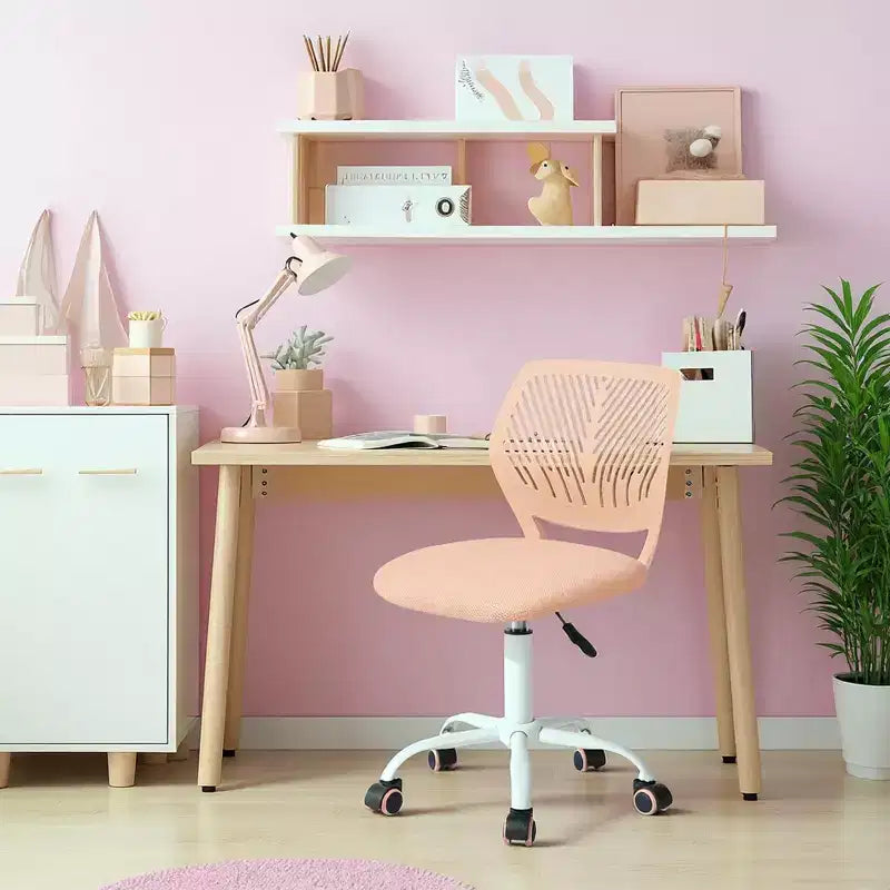 Sedia da ufficio ergonomica con schienale in PP e base in metallo | Altezza regolabile | Blu