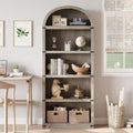 Acekool 5 Shelf Arched Bookcase with Metal Corner Protection, Tall Display Rack for Living Room, Bedroom
