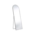HomeRoots 63 Black Metal Arch Freestanding and Wall Mount Framed Full Length Mirror