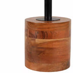 Tavolino d'appoggio Modern Accent con struttura in legno e piano in metallo - Design rotondo e contemporaneo che unisce calore e stile per l'arredamento della casa - Marrone