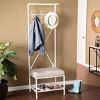 Panca da Ingresso Autoportante 72,5" con 12 Ganci e Scarpiera
