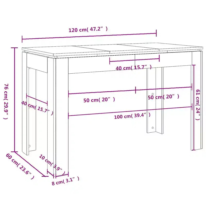 Tavolo da Pranzo Moderno Minimalista in Rovere per 4 | Legno Ingegnerizzato, Base a C