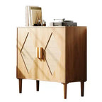 Mobiletto con Ripiani Contenitori, Armadietto con Ante in Rattan, Credenza Multifunzionale con Scaffali Interni Regolabili per Soggiorno, Ingresso, Naturale