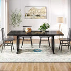 Tavolo da pranzo rettangolare da 160 cm per 6 persone | Piano in MDF nero e struttura in metallo