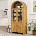 Arched Kitchen Pantry Cabinet with a Hidden Drawer, Arched Kitchen Pantry Cabinet for Living Room, Dining Room
