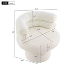 Poltrona Girevole Girevole a Botte a 360 Gradi con Rivestimento in Pile Teddy
