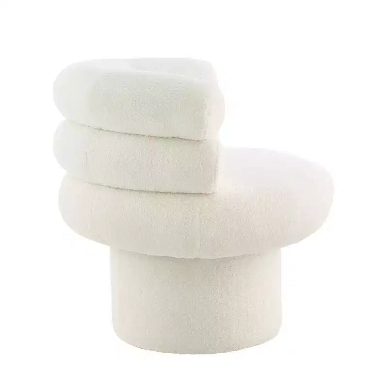 Poltrona Girevole Girevole a Botte a 360 Gradi con Rivestimento in Pile Teddy