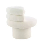 Poltrona Girevole Girevole a Botte a 360 Gradi con Rivestimento in Pile Teddy