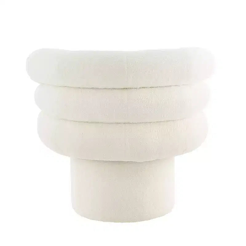 Poltrona Girevole Girevole a Botte a 360 Gradi con Rivestimento in Pile Teddy