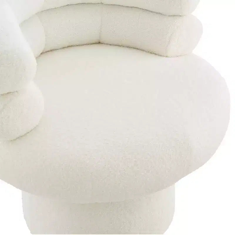 Poltrona Girevole Girevole a Botte a 360 Gradi con Rivestimento in Pile Teddy