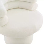 Poltrona Girevole Girevole a Botte a 360 Gradi con Rivestimento in Pile Teddy