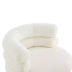 Poltrona Girevole Girevole a Botte a 360 Gradi con Rivestimento in Pile Teddy