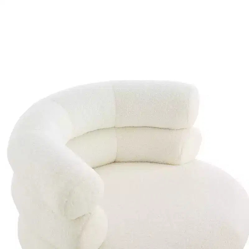Poltrona Girevole Girevole a Botte a 360 Gradi con Rivestimento in Pile Teddy