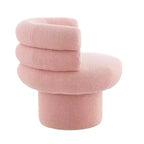 Poltrona Girevole Girevole a Botte a 360 Gradi con Rivestimento in Pile Teddy