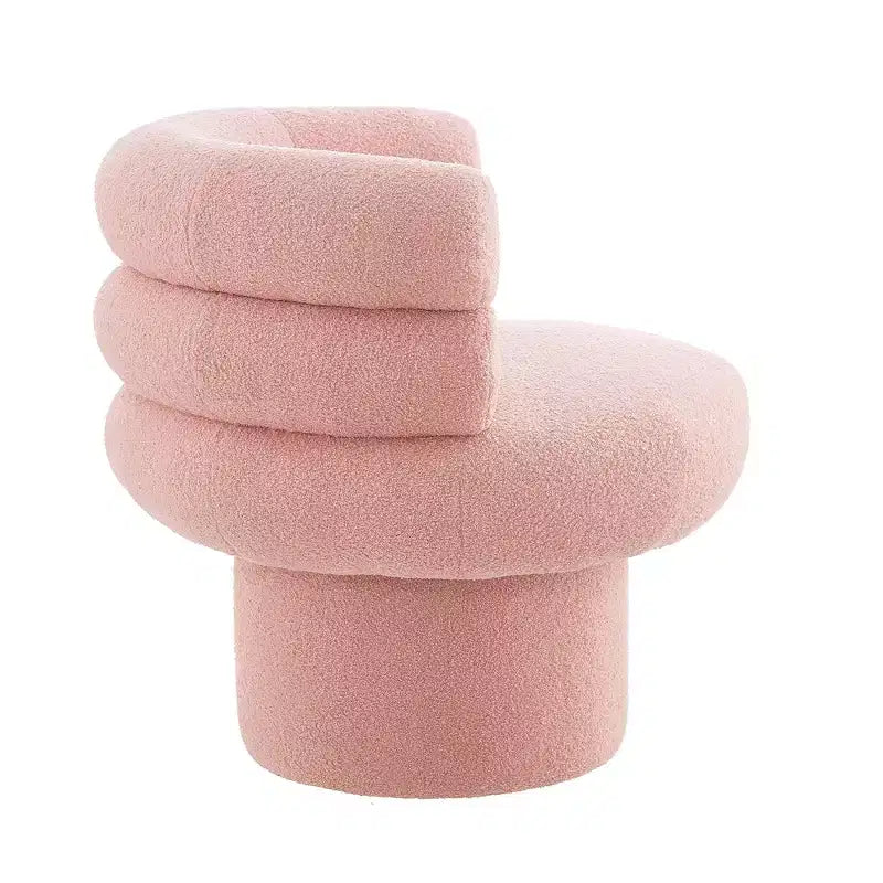 Poltrona Girevole Girevole a Botte a 360 Gradi con Rivestimento in Pile Teddy