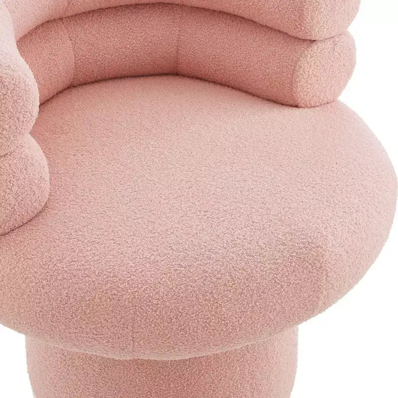 Poltrona Girevole Girevole a Botte a 360 Gradi con Rivestimento in Pile Teddy