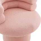 Poltrona Girevole Girevole a Botte a 360 Gradi con Rivestimento in Pile Teddy