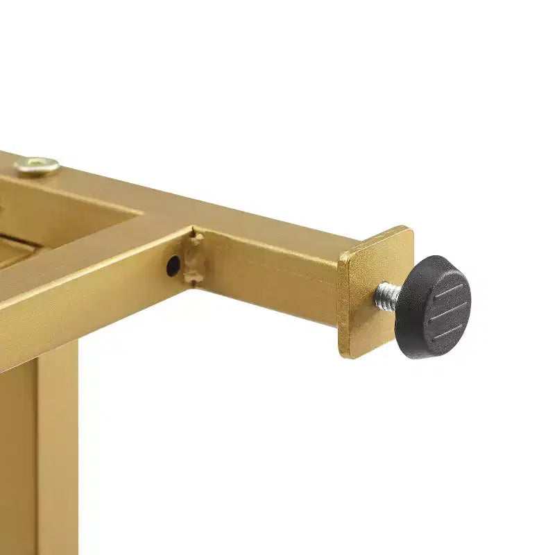 Libreria Etagere da 193 cm in acciaio color oro con 4 ripiani in vetro temperato trasparente