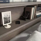 Testiera letto matrimoniale/queen-size con contenitore integrato | Finitura laminata in MDF effetto legno