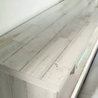 Testiera letto matrimoniale/queen-size con contenitore integrato | Finitura laminata in MDF effetto legno