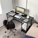 Scrivania per computer da 55" con stazione di ricarica | 4 prese e 2 porte USB | Mensola sotto la scrivania