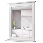 Specchio da bagno a parete con mensola inferiore | Specchio da trucco quadrato per vanity