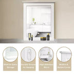 Specchio da bagno a parete con mensola inferiore | Specchio da trucco quadrato per vanity