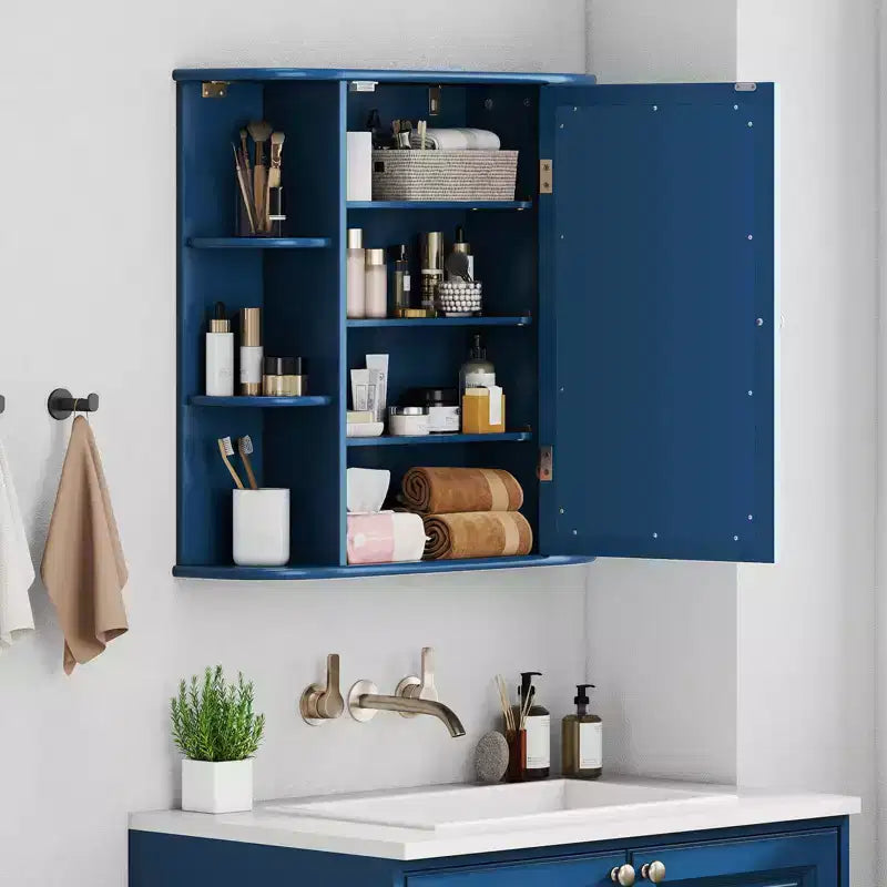 Mobiletto per medicinali da bagno multiuso a superficie di parete con specchio Grigio/Bianco/Nero/Marrone