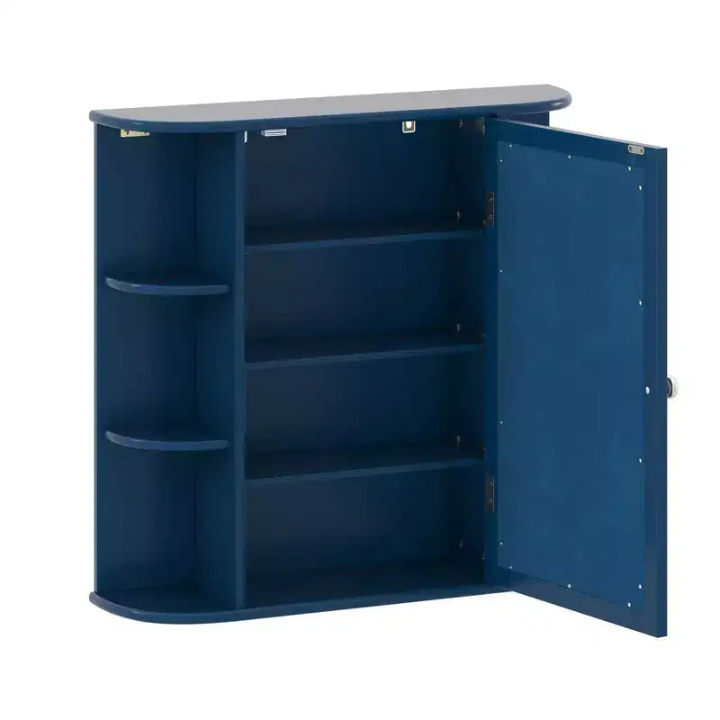 Mobiletto per medicinali da bagno multiuso a superficie di parete con specchio Grigio/Bianco/Nero/Marrone