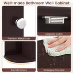 Mobiletto per medicinali da bagno multiuso a superficie di parete con specchio Grigio/Bianco/Nero/Marrone