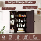 Mobiletto per medicinali da bagno multiuso a superficie di parete con specchio Grigio/Bianco/Nero/Marrone