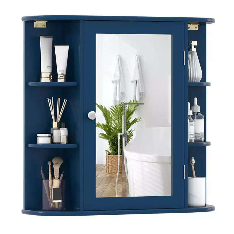 Mobiletto per medicinali da bagno multiuso a superficie di parete con specchio Grigio/Bianco/Nero/Marrone