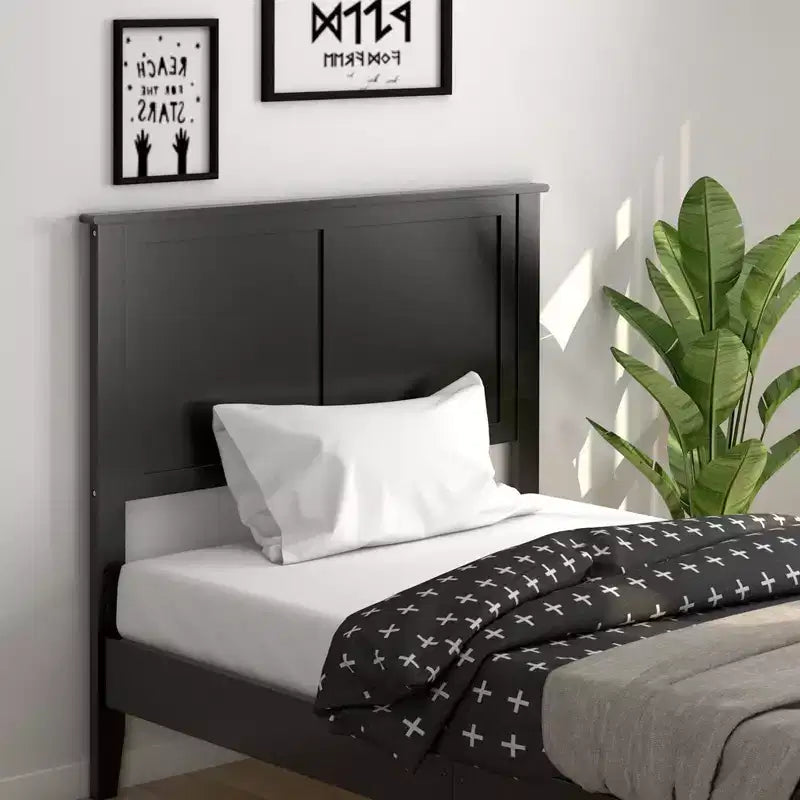 Testiera in legno a pannelli piatti per letto singolo | Altezza regolabile | Pino massiccio e compensato