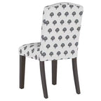 Sedia da pranzo imbottita Camel Back | Schienale alto in cotone e legno di Hevea
