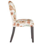 Sedia da pranzo imbottita Camel Back | Schienale alto in cotone e legno di Hevea
