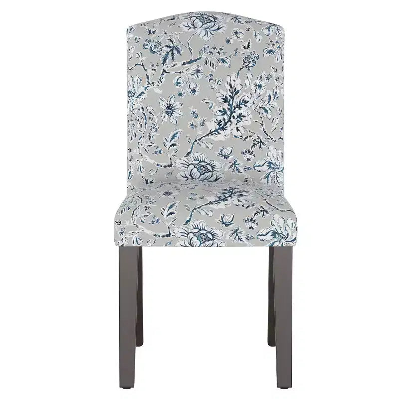 Sedia da pranzo imbottita Camel Back | Schienale alto in cotone e legno di Hevea