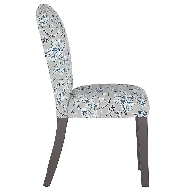 Sedia da pranzo imbottita Camel Back | Schienale alto in cotone e legno di Hevea
