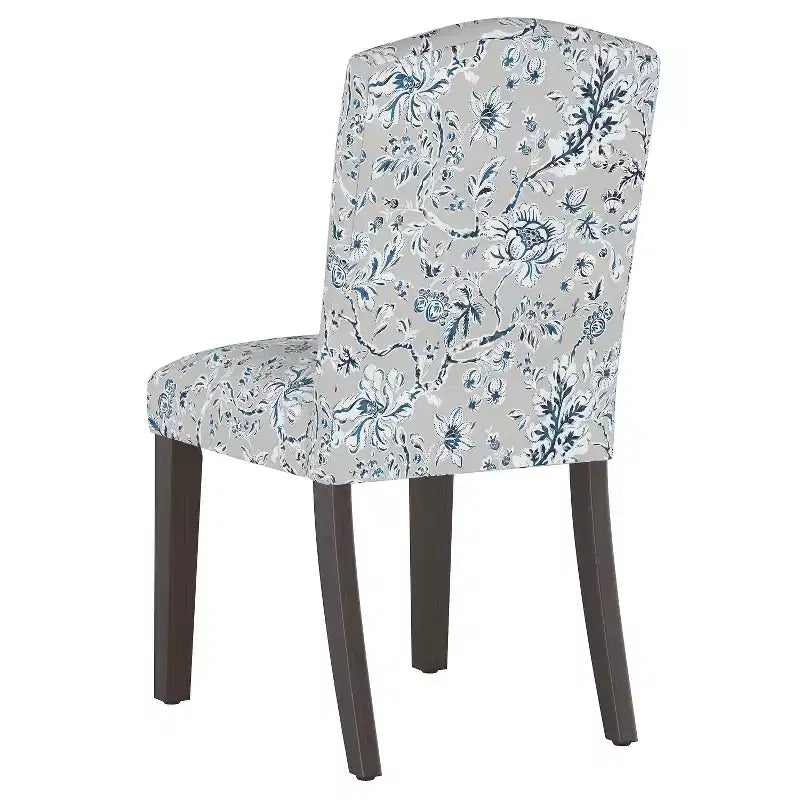 Sedia da pranzo imbottita Camel Back | Schienale alto in cotone e legno di Hevea