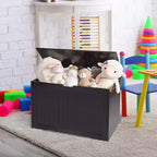 Cassapanca Panca Contenitore Portagiochi in Legno per Bambini con Coperchio a Ribalta e Cerniera di Sicurezza