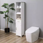 Mobile bagno autoportante alto 162 cm | Scaffale a 3 ripiani, cassetto e armadietto