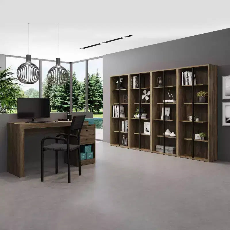 Scrivania espandibile da ufficio con cassettiera portadocumenti | MDF larghezza 119 cm