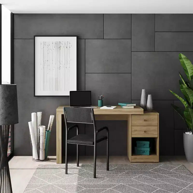 Scrivania espandibile da ufficio con cassettiera portadocumenti | MDF larghezza 119 cm