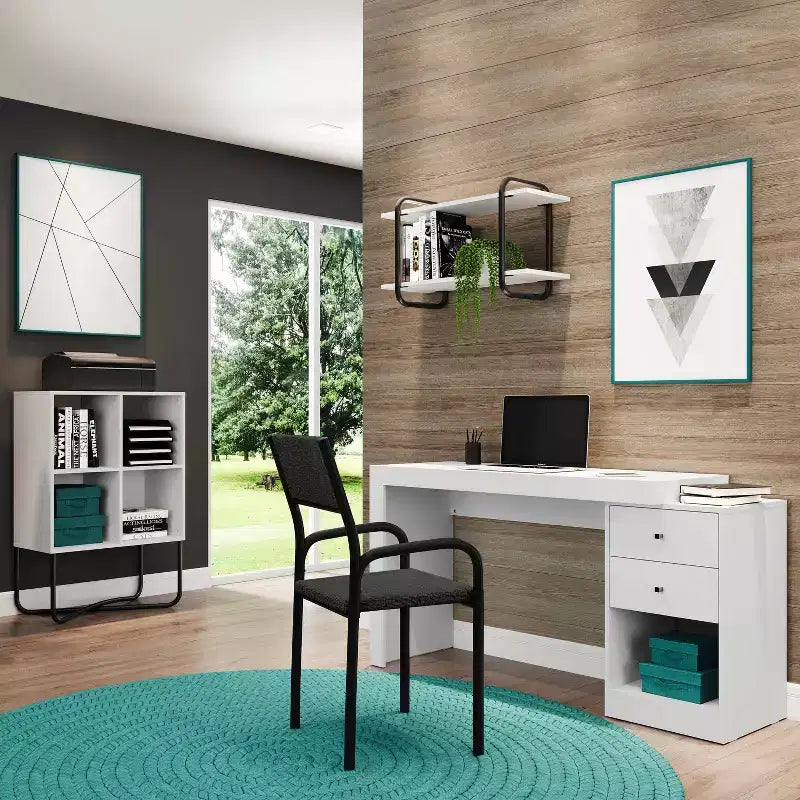 Scrivania espandibile da ufficio con cassettiera portadocumenti | MDF larghezza 119 cm