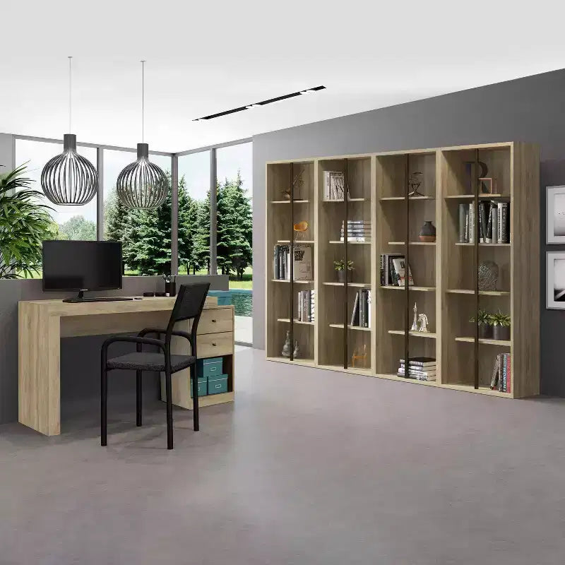 Scrivania espandibile da ufficio con cassettiera portadocumenti | MDF larghezza 119 cm